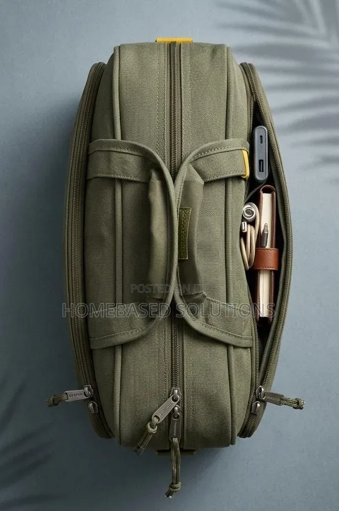 *Multi-Pocket Briefcase Canvas Travel Duffel Bag*