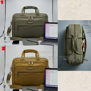 *Multi-Pocket Briefcase Canvas Travel Duffel Bag*