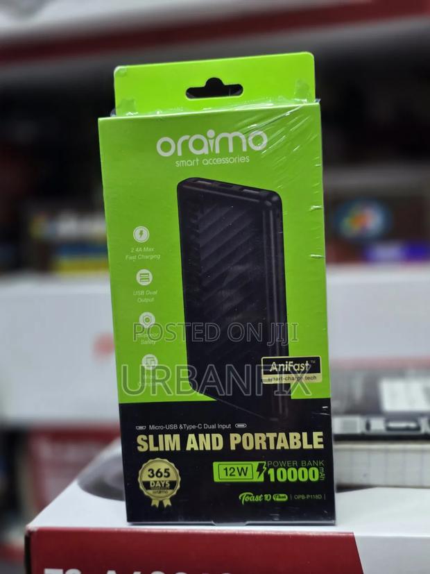 Oraimo 10000mAh Slim and Portable Fast Charging Power Bank