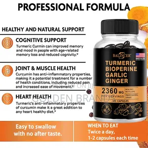 4-in-1 Turmeric Ginger 2360mg With Curcumin, Garlic Black Pepper 120