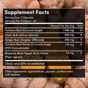 4-in-1 Turmeric Ginger 2360mg With Curcumin, Garlic Black Pepper 120