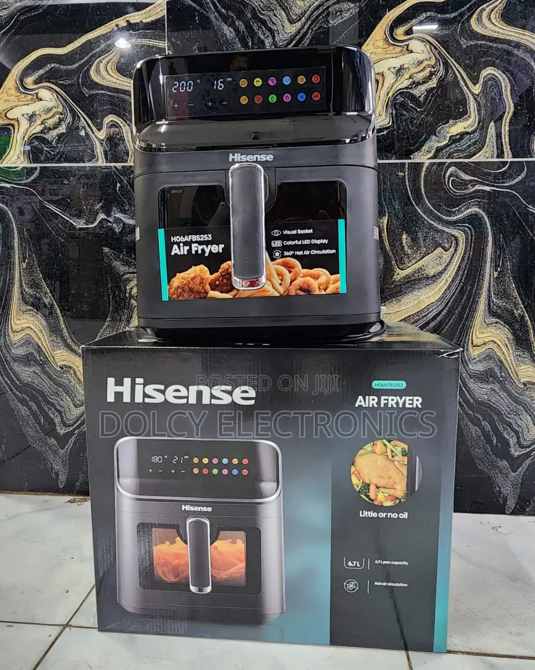 Hisense Airfryer Black 6.3L Single Basket Digital Touch