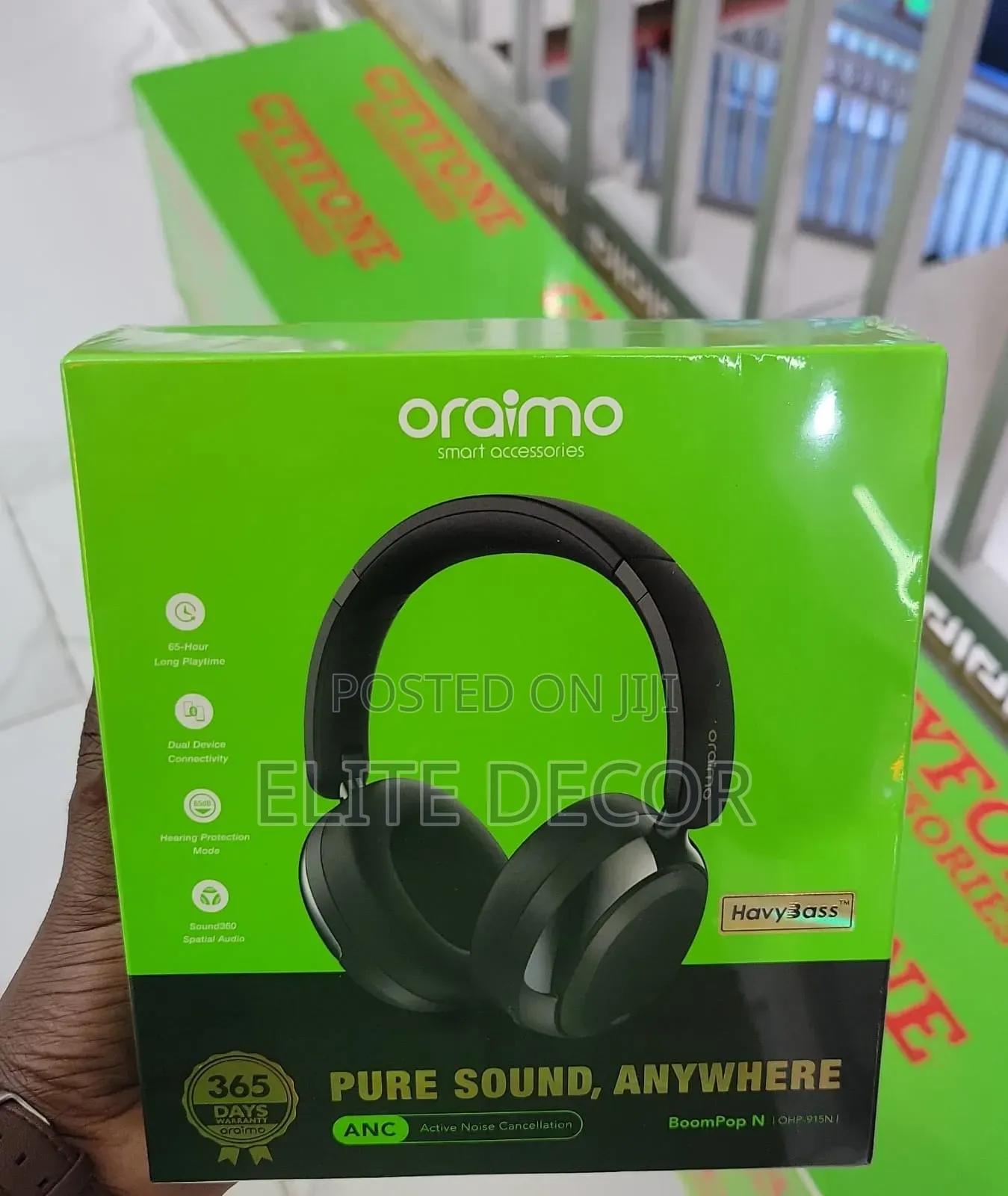 Oraimo BoomPop N OHP-915N Wireless Headphones – ANC + 65H Playtime