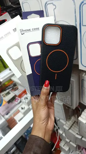 Textured Faux-Leather MagSafe Protective Phone Case iPhone 16 Pro Max