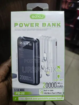Boxu 20000mAh Super Fast Charging With 4 Built in Output Cables