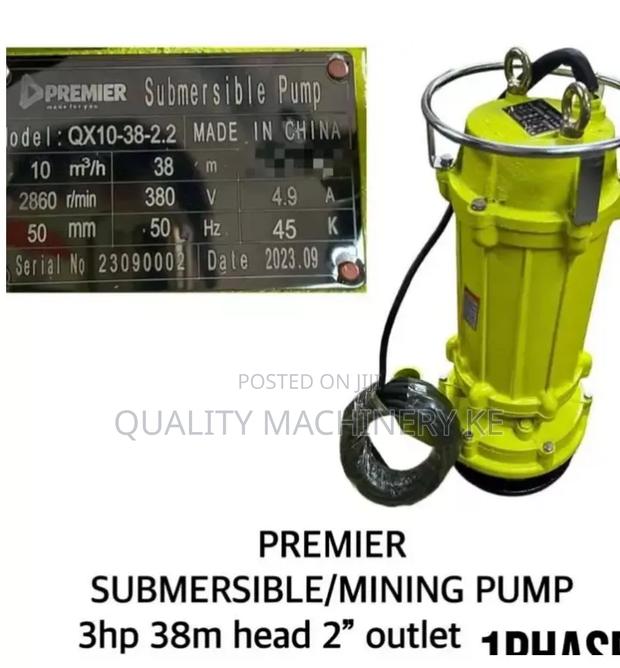 Powerful 3hp Single Phase Premier Submersible/ Mining Pump
