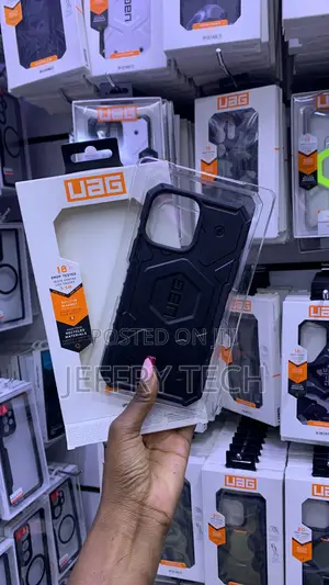 A Black Urban Armor Gear (UAG) Pathfinder MagSafe Phone Case