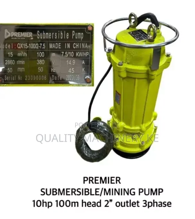 High- Capacity 100m Head 10hp 2”outlet 3 Phase Mining Submersible Pump