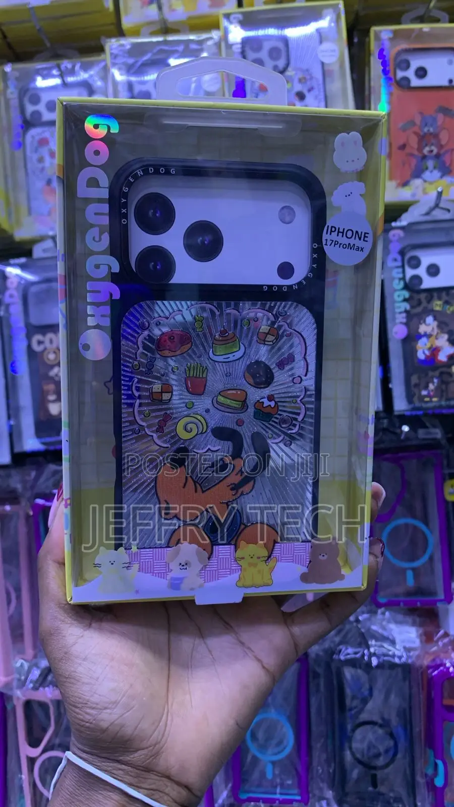 OxygenDog Brand Phone Case Designed With a Cartoon iPhone 17 Pro Max.