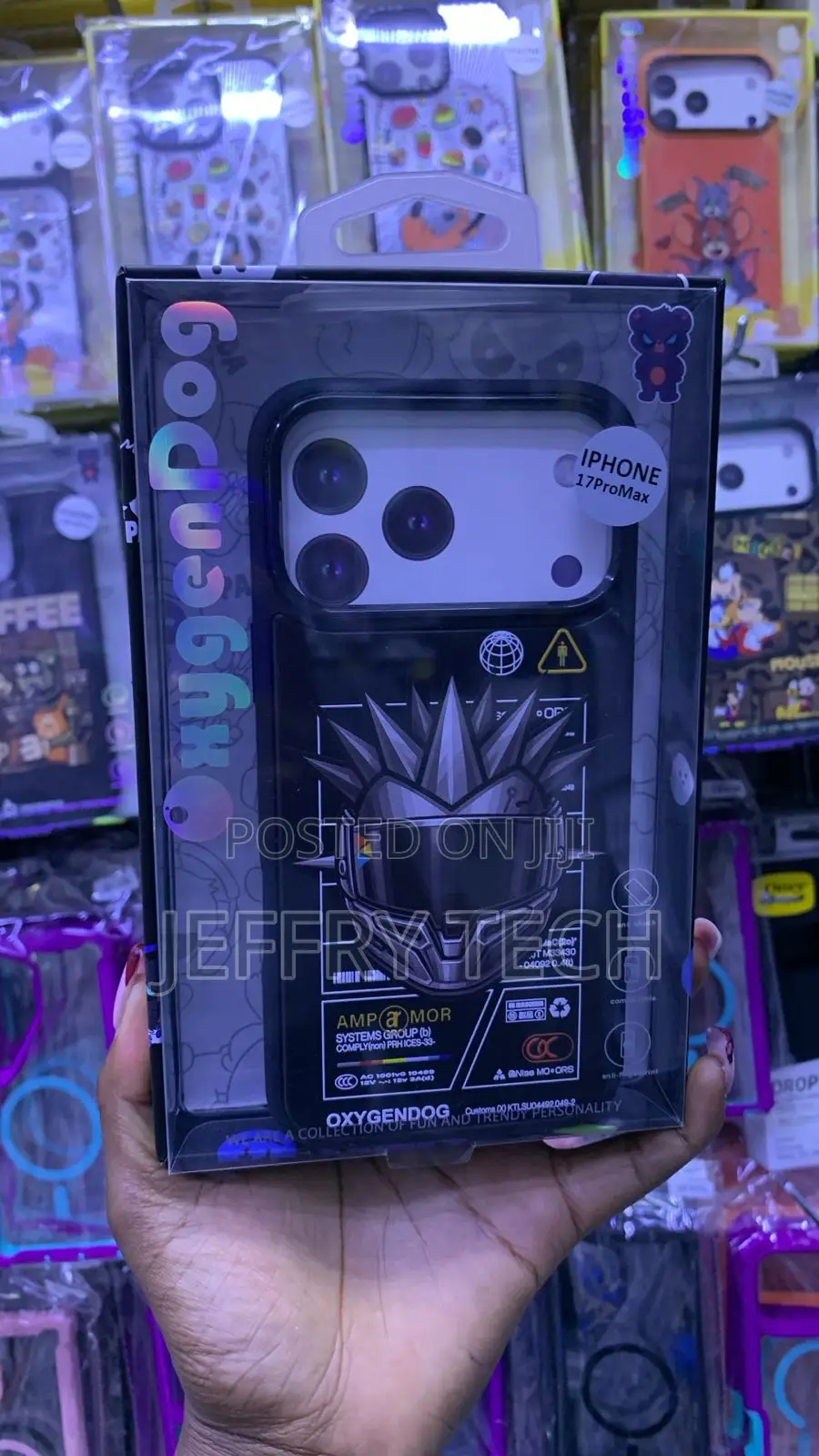 OxygenDog Brand Phone Case Designed With a Cartoon iPhone 17 Pro Max.