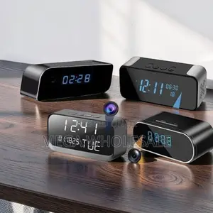 Remote Security Recorder WiFi Alarm Table Clock Hidden Spy Camera