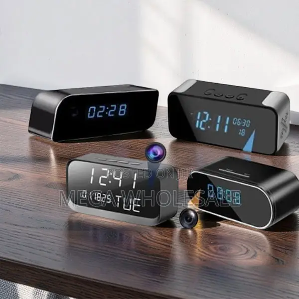 Remote Security Recorder WiFi Alarm Table Clock Hidden Spy Camera