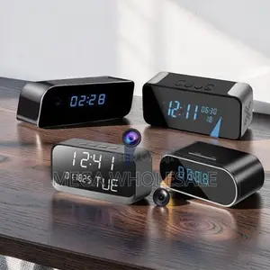 Mini Wireless Monitor WiFi Alarm Table Clock Hidden Spy Camera