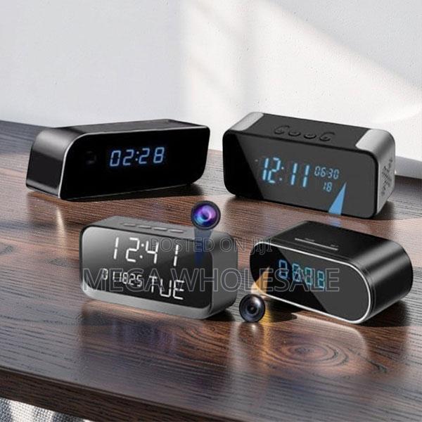 Mini Wireless Monitor WiFi Alarm Table Clock Hidden Spy Camera
