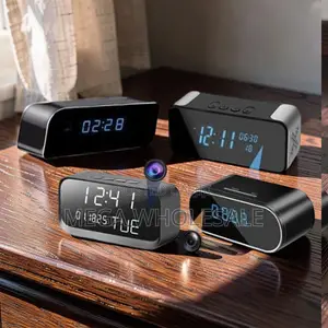 Wireless Indoor Recorder WiFi Alarm Table Clock Hidden Spy Camera