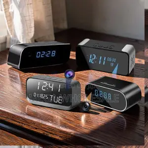 Compact Video Monitor WiFi Alarm Table Clock Hidden Spy Camera