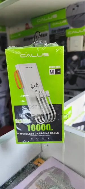 White Calus White Powerbank 10,000mAh With Cables