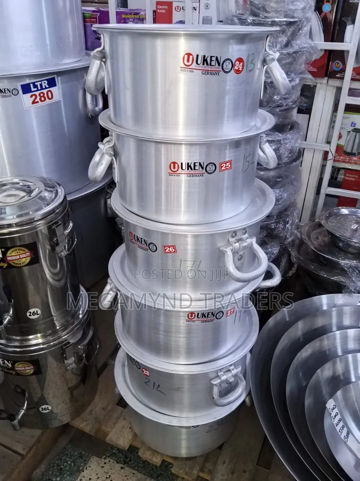 13LTR Aluminum Sufuria With Handle and Lid