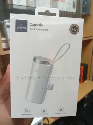 WiWU Wi-W026 2-in-1 Capsule 5000mAh USB-C Power Bank (USB-C) - White
