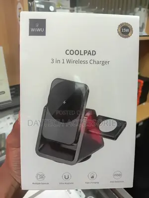 The WiWU Coolpad 3-in-1 Wireless Charger (Wi-W018) 15W Fast-Charging