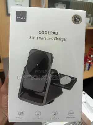 The WiWU Coolpad 3-in-1 Wireless Charger (Wi-W018) 15W Fast-Charging