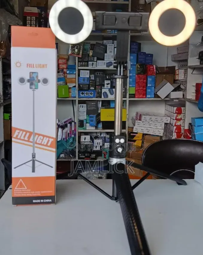Selfie Stick + Tripod Stand With 2 Lights - Aw
