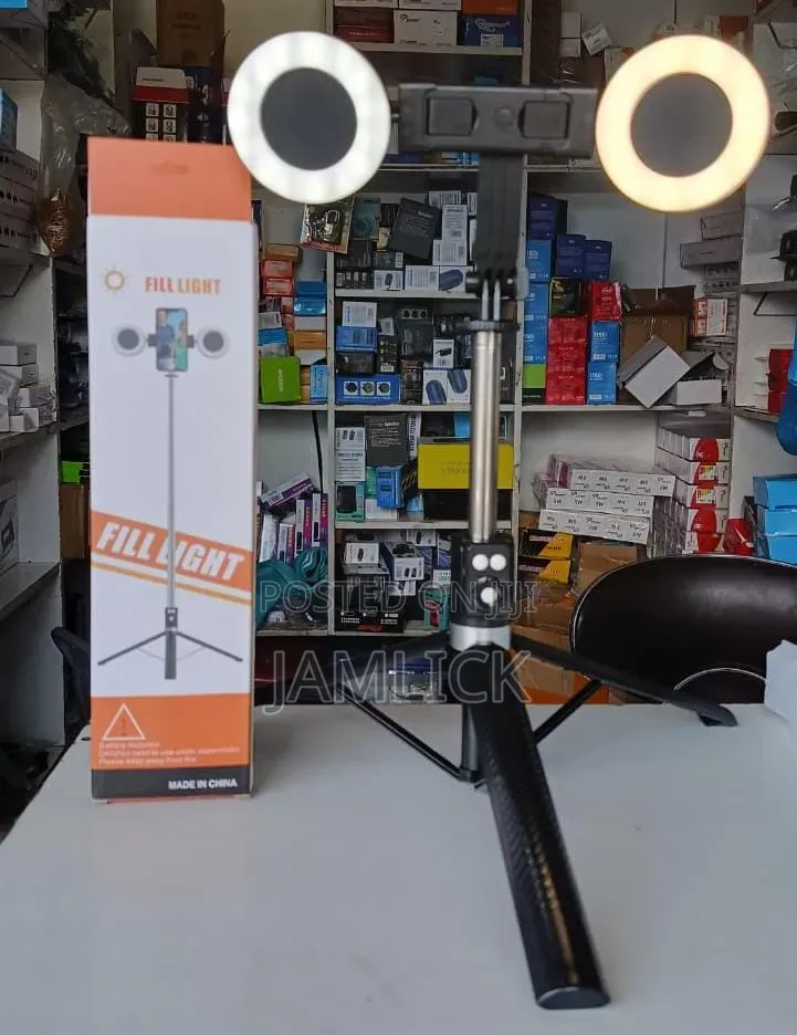 Selfie Stick + Tripod Stand With 2 Lights - Aw