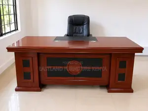 Executive Office Desk 1.8M - Mahogany Wooden Table With Leather Pad