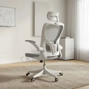 White Swivel Mesh Conference Chair.