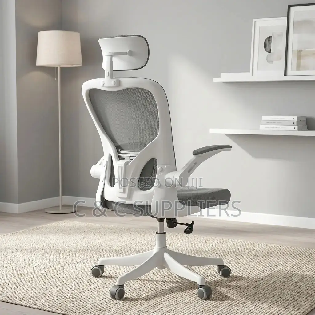 White Swivel Mesh Conference Chair.