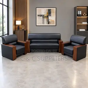 5-Seater Leather Clinic Reception Sofa