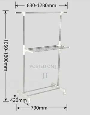 H-Type Coat Rack/Floor Coat Rack, Double Pole Stainless Steel Hanger