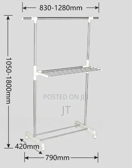H-Type Coat Rack/Floor Coat Rack, Double Pole Stainless Steel Hanger