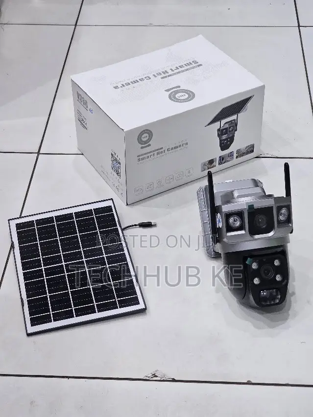 Dual Lens Solar Powered CCTV Camera With 4g Simcard Slot