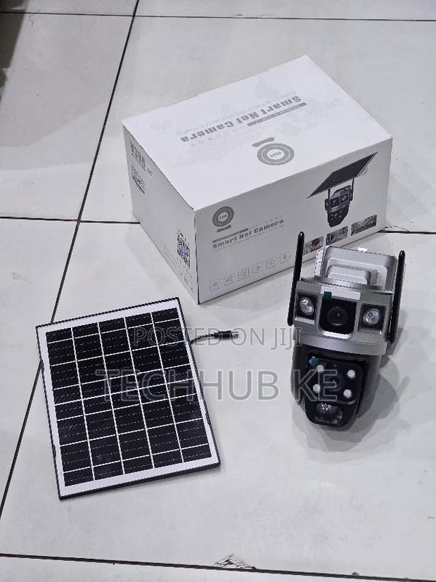 Dual Lens V380 Pro Simcard Outdoor Wireless CCTV Camera With Solar