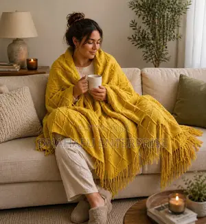 Luxury Knitted Throw Blanket – Soft Acrylic Cashmere