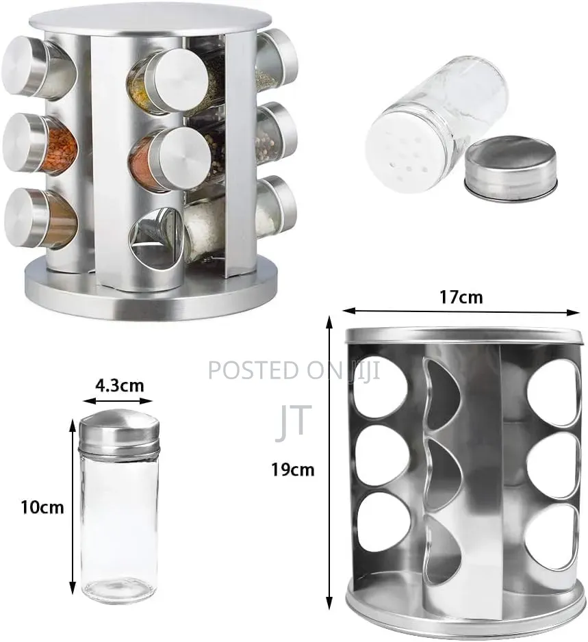 12jar Rotating Carousel Spice Rack
