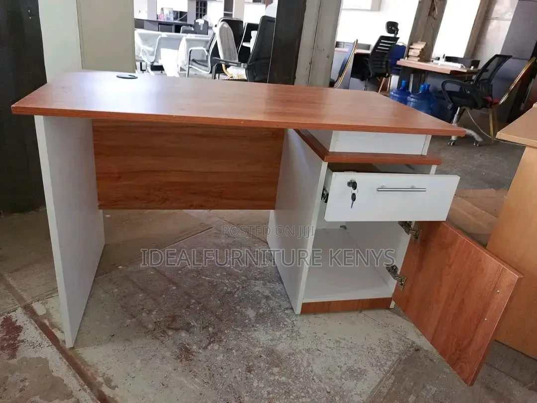 Office Table 1.2M - Modern Office Desk With Drawer Cabinet