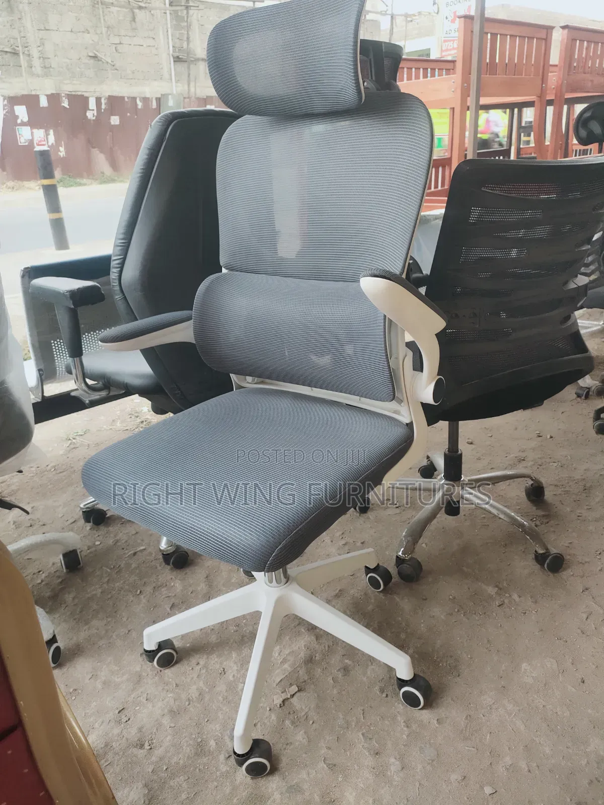 High Back Office Chair With Headrest and Armrests