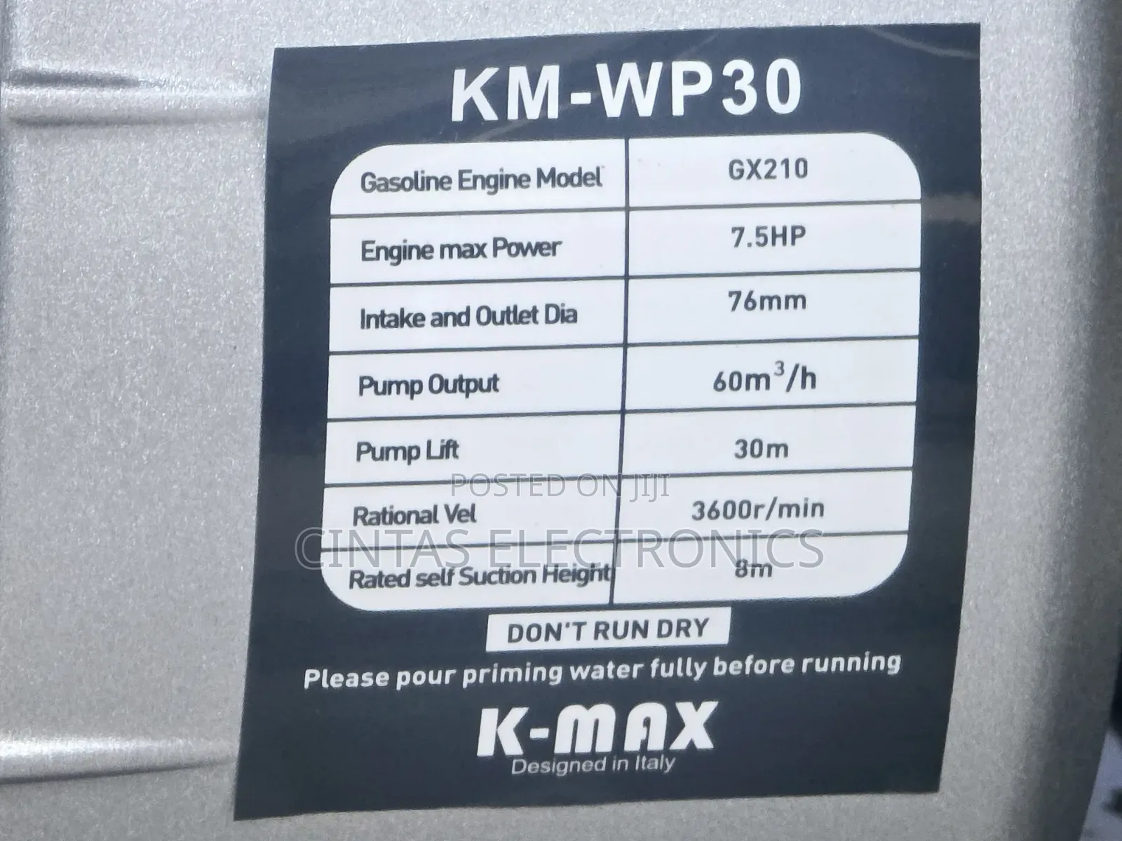 3" Water Pump Kmax