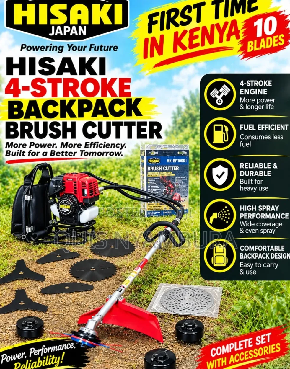 4stroke Backpack Brush Cutter 10 in 1 Hisaki Brush Cutter Machine