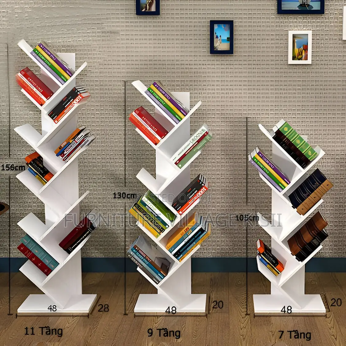 9-Tier Wooden Office Bookshelf