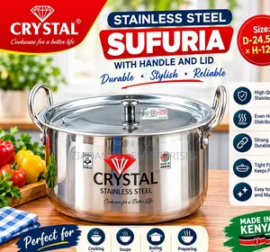 Crystal Stainless Steel Sufuria (5L) {Stainless Steel 5L Sufuria}