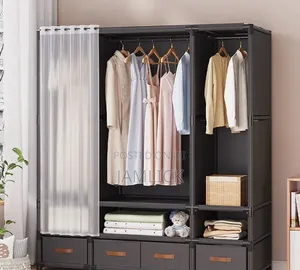 Elegant Heavy-Duty Metallic Wardrobe - Cr