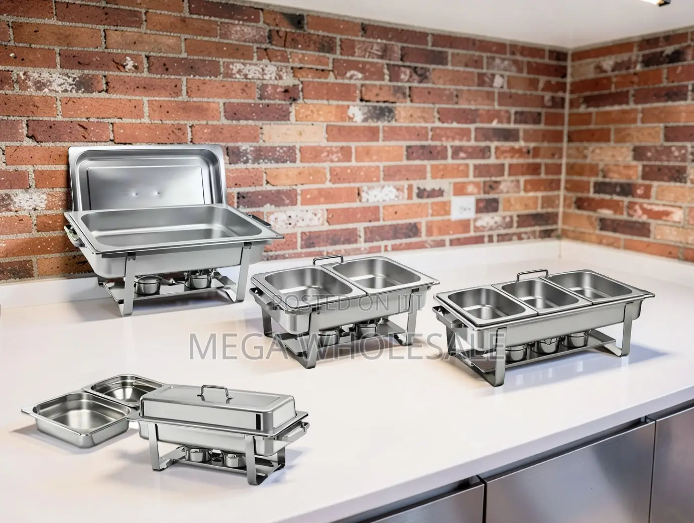 Sturdy Frame Design 11L Stainless Steel Triple Chafing Dish