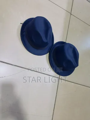 Navy Blue Small Brim Fedora Hay