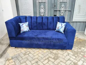 3 Seater Blue Sofa
