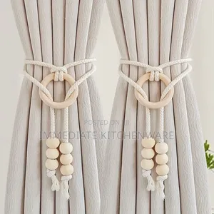 2pcs Natural Cotton Rope Curtain Tiebacks Boho Style