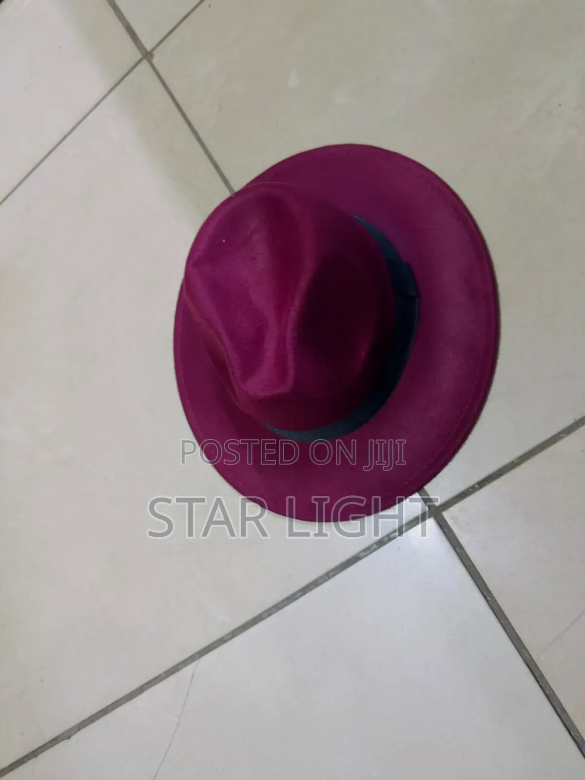 Classic Wide Brim Maroon Fedora Hat