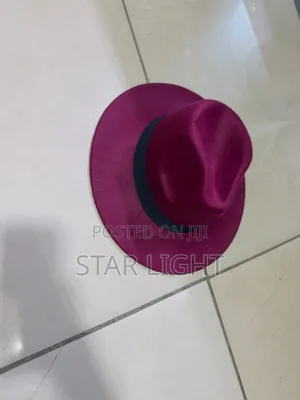Classic Wide Brim Maroon Fedora Hat